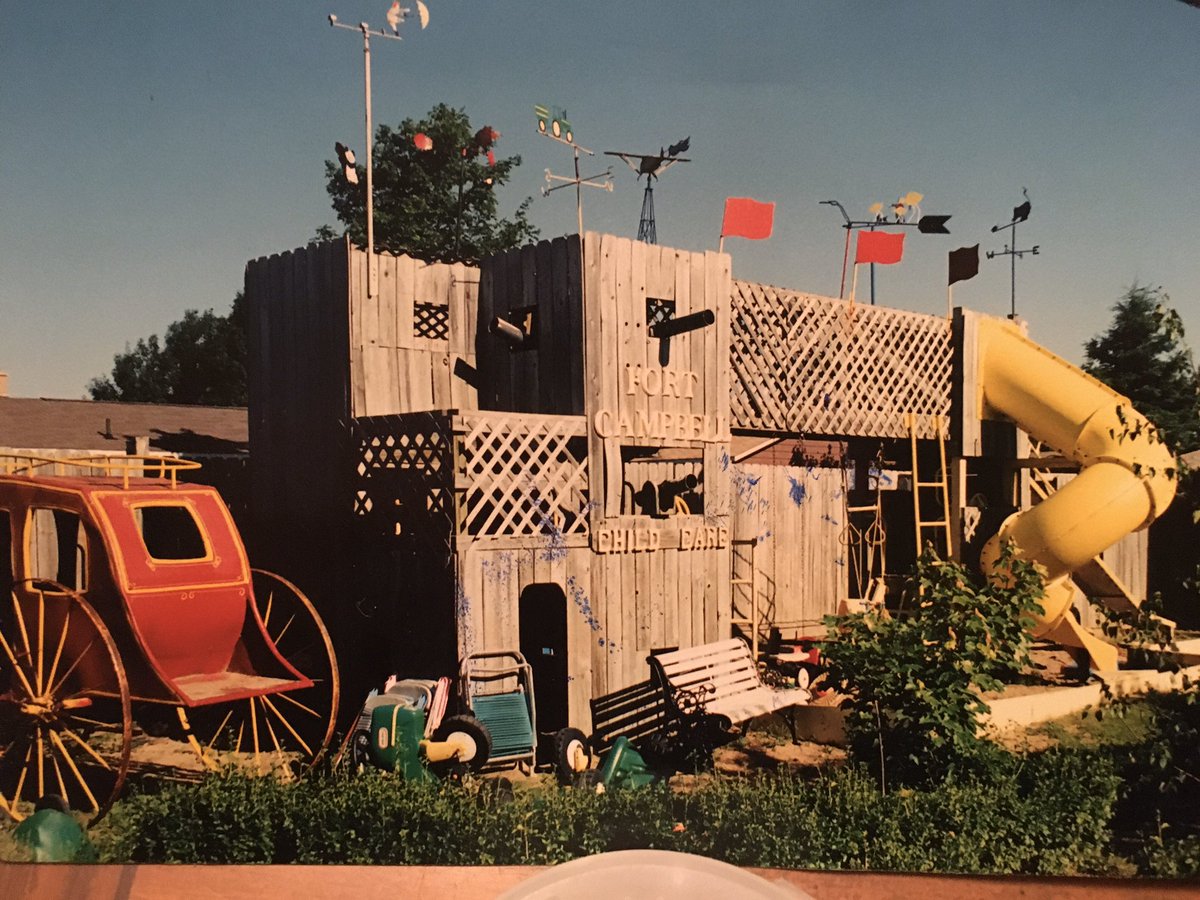 doncampbelljd's tweet image. Fort Campbell- In my free time I built this Fort and the stagecoach to go with it.#backyardprojects#weekendprojects#fort