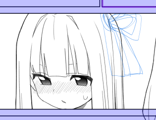 この髪留めがどうやってくっついてるのかよくわからないまま描いてる 