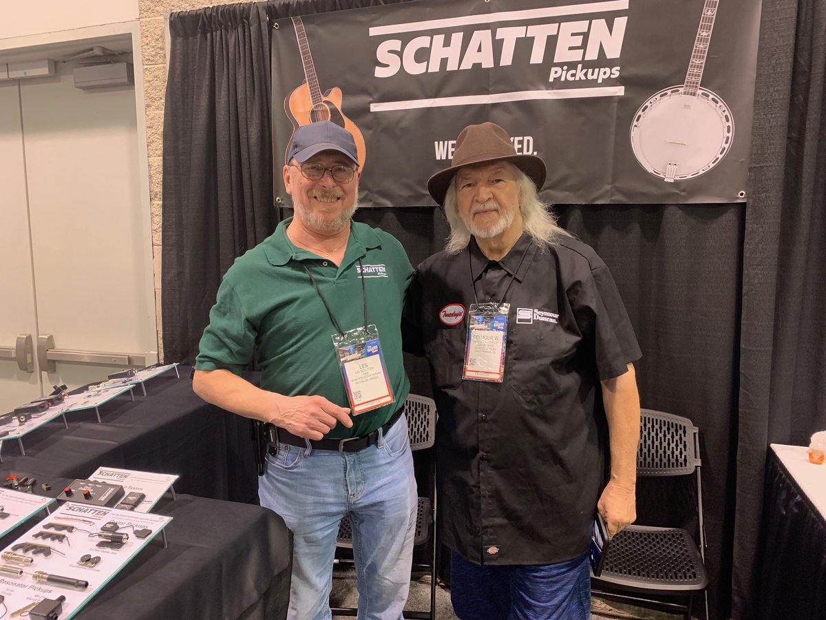 SchattenPickups's tweet photo. Always nice to get pictures of legends!
Thanks to @SeymourDuncan for the visit! #schattenpickups #wellplayed #seymourduncan #namm2020 #2for1legends https://t.co/wgFYJn23tE
