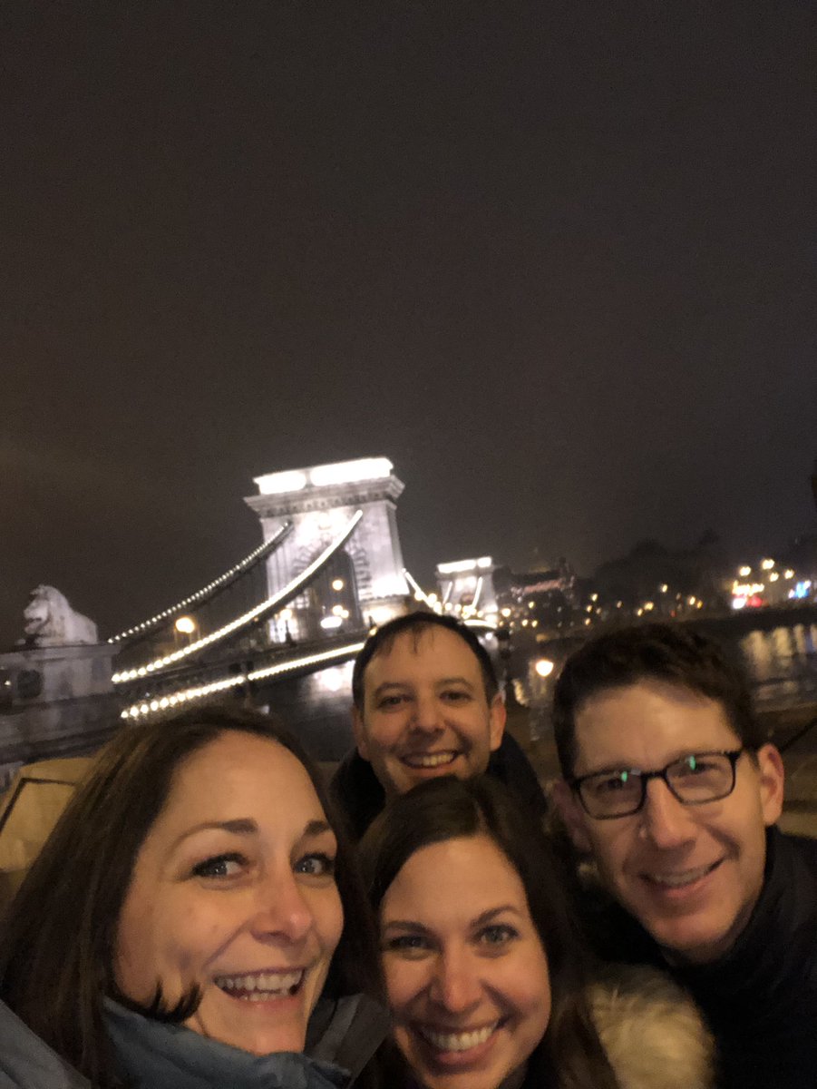 LudmerSarah's tweet photo. Great dinner and walk back across the bridge in Budapest.  Fantastic food and friends. @JaniceBissex @KelloggsRDs @KelloggsUS #wellbeing2020 https://t.co/hk6d1P5PWC