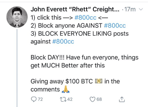 MustacheTommy's tweet photo. Rhett, are you the new Kim Jong-Un of our crypto community. Dictator Rhett the Scammer 🤣
You want all #800C block so they can not get any information about you.
Do you think we live in the Stone age or something?
You can not kill or block Google Rhett!
#800CC https://t.co/pSfDfAevUw