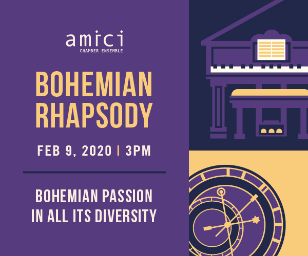Bohemian Passion in all it's Diversity!  Featuring an exceptional line-up of artists! Join Amici Feb 9th at Mazz Hall to experience these virtuosic gems inspired by the bohemian lifestyle mailchi.mp/01db036ddd68/l…