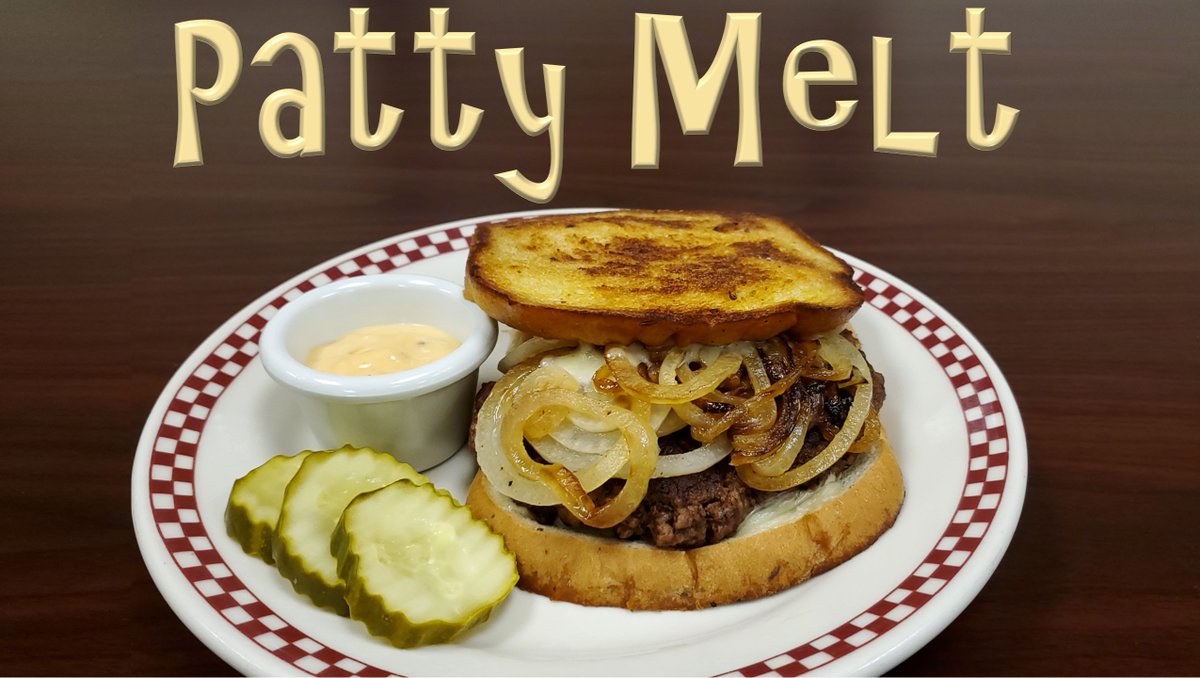 Stop in and enjoy a classic!  Made with rye bread, our fresh Angus burger, grilled onions, Swiss cheese, and Thousand Island dressing.
#aTasteOfThePast #AngusBeefBurger #ClassicBurgers #PattyMelts