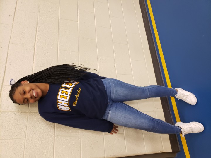 All smiles after their 60 - 56 Win over Alltoona today #WheelerHigh #JV #Cheerleader Arianna