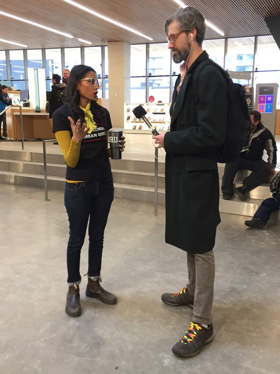 Our project coordinator <a href="/GettinShifDone/">Shifrah Gadamsetti</a> with <a href="/TS_Lambert/">Taylor Lambert</a> of <a href="/calgarianpod/">The Calgarian</a>. Thank you everyone for your interest and coverage today of the inaugural Calgary Womxen: Taking Strides. It was jam-packed with so many great events. 🙌