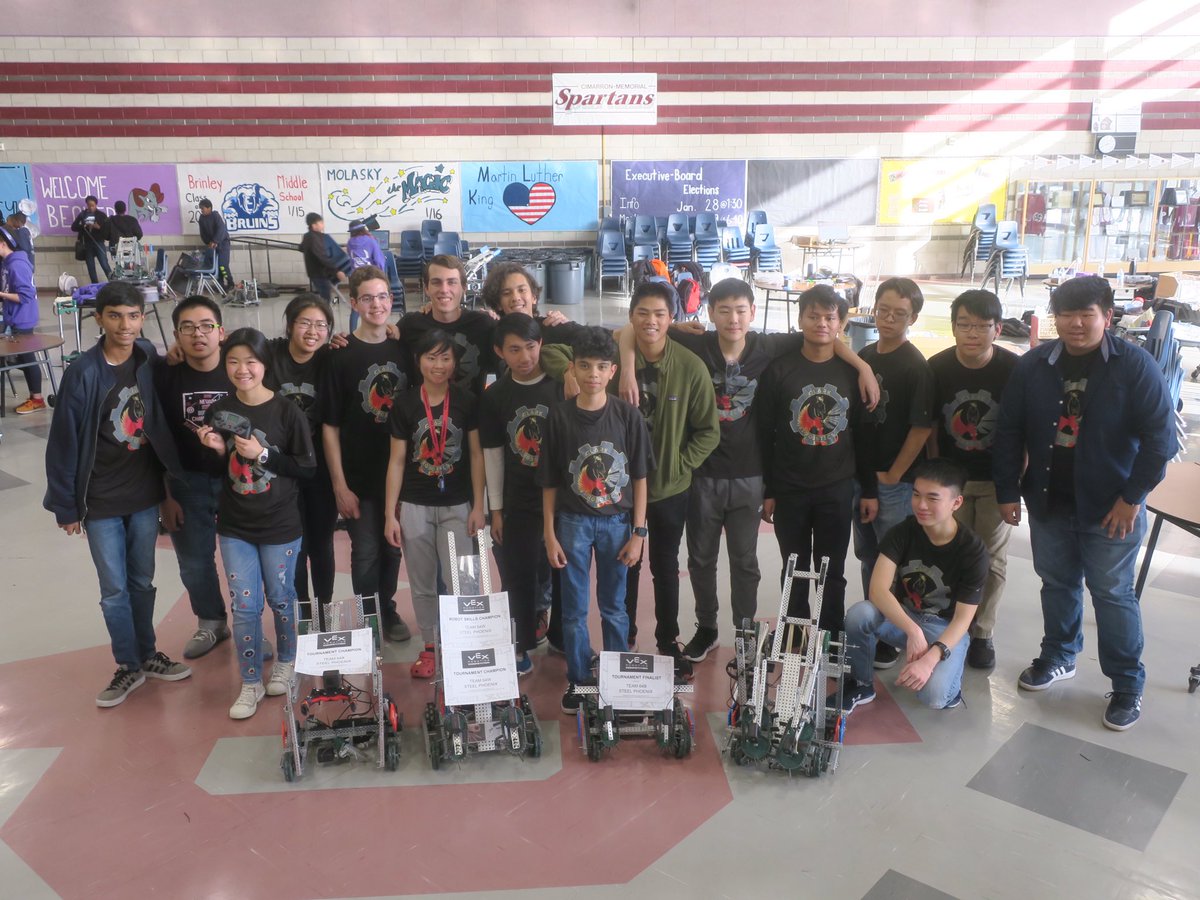 A great job to our VEX teams today at Cimarron!  Congratulations to teams 64W and 64X for winning tournament champion, and congratulations to team 64B for getting second place.