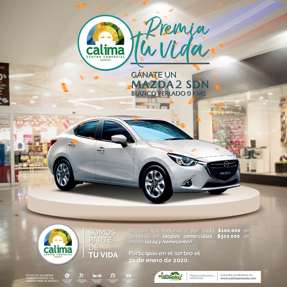 Colautos's tweet photo. Recuerda participar en el sorteo de #Mazda2 SDN Blanco Perlado registrando tus compras en el Calima Centro Comercial Armenia el cuál se sorteará este 31 de Enero en nuestra sede ubicada en el local 1-20 | *Aplica Términos y Condiciones.

#Mazda #Colautos ¡Tu elección más segura! https://t.co/djMjYsJLqW