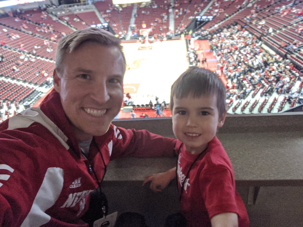ZachKane_'s tweet photo. Excited for Theodore's first husker game cheering on @CharlieEasley4! Go Big Red! #gbr #Nebrasketball https://t.co/iE8sSFQGJP