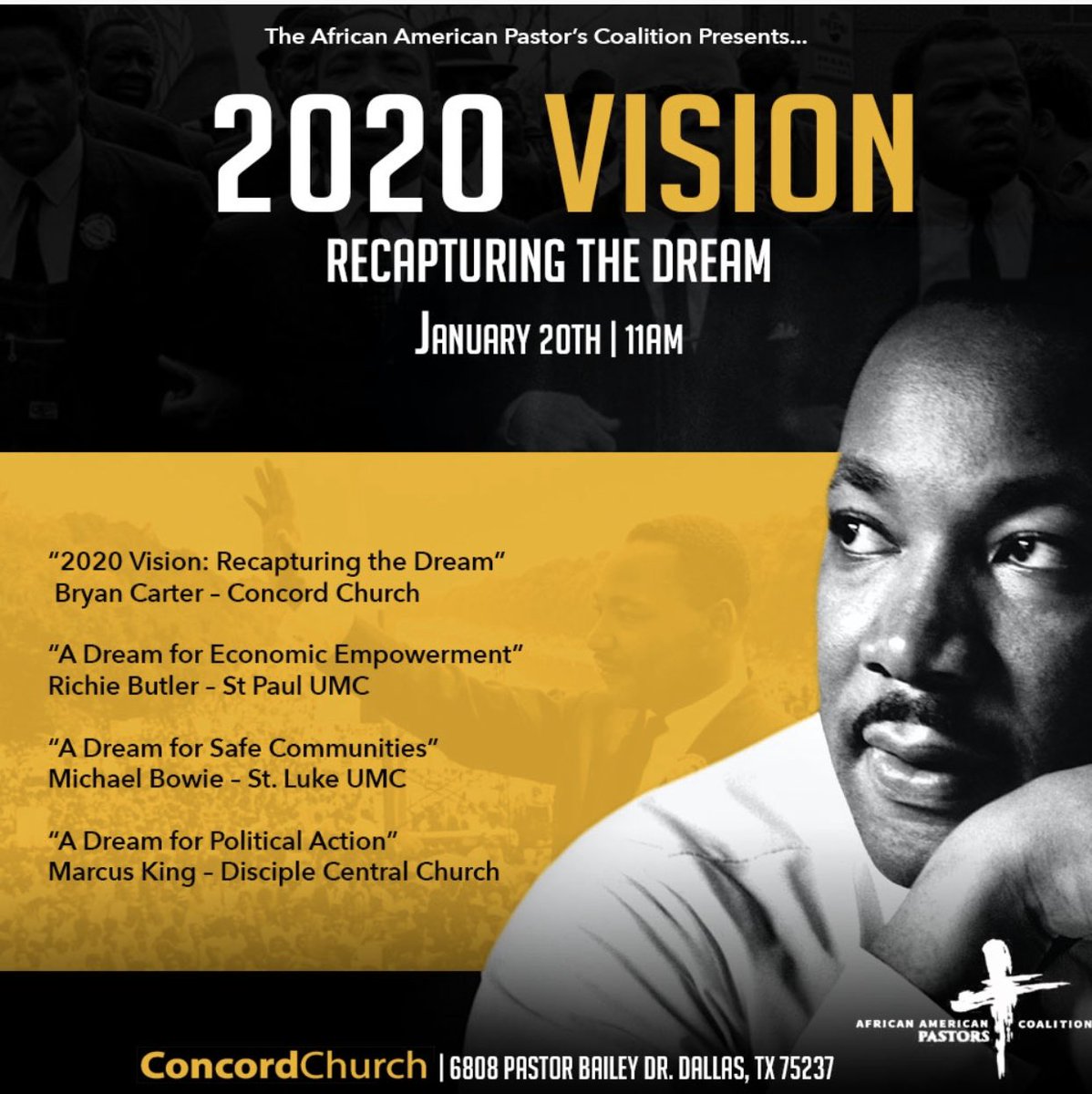 mrbryanlcarter's tweet image. We are definitely looking forward to celebrating the life and legacy of Dr Martin Luther King Jr Holiday on Monday at 11am.  2020 Vision: Recapturing the Dream!!!