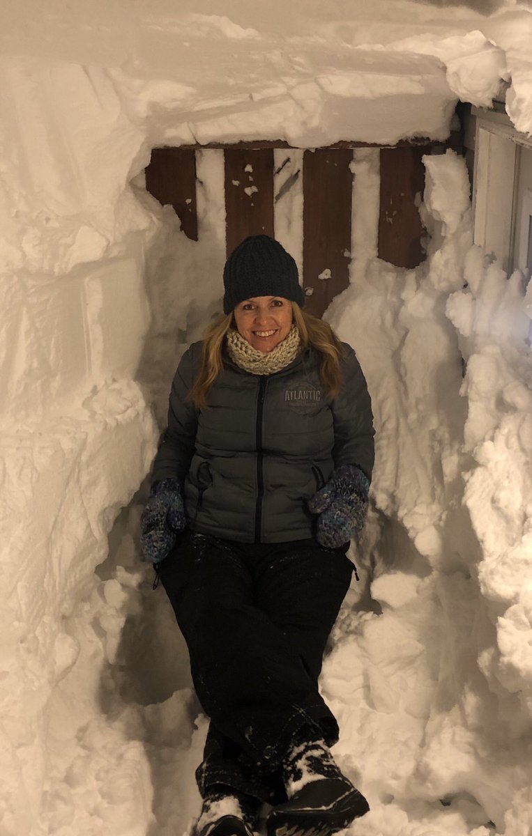 PaulaChickp's tweet photo. Who doesn’t love a snow fort? (Translation; partially dug out basement door!) Tried to convince husband to bring me tea. #Snowmageddon2020 #blizzard2020 #nlwx #snowfort #stillabigkid #bringmetea https://t.co/tx3cst8k8V