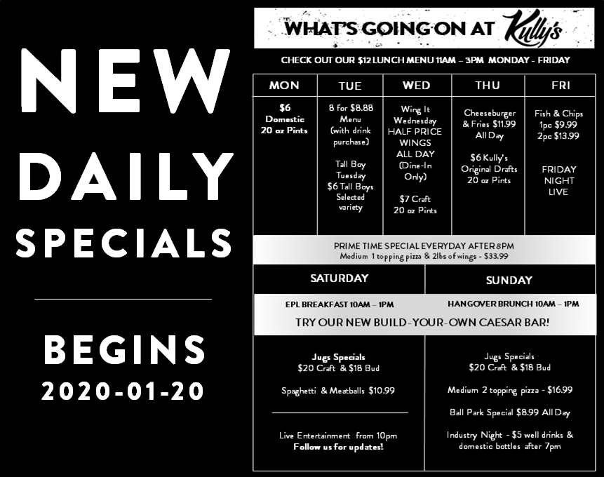 We're changing up some of our Daily Specials for the new year and we're pretty excited about it!!  Don't worry, we kept our 8 for $8.88, and added a Meatball Sandwich to it! Be sure to pop in next week and check it out.