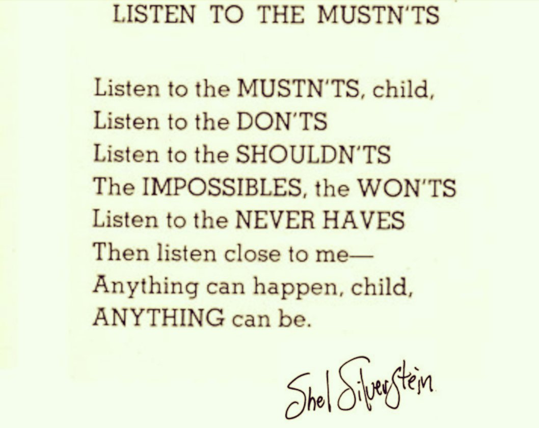 At MutatuM we believe good books can help kids grow!
#SheISilverstein
#anythingcanbe
#readtoyourkids
#rhymesforkids
#booklovers