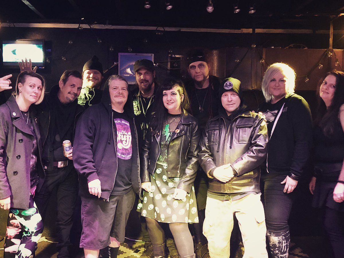 melaniefoxfire's tweet photo. best friends band shot last night @solemnshapes with @tombofnickcage and @akmeraj_niroc at #monstercade #wsnc https://t.co/kbSnB0WlzV