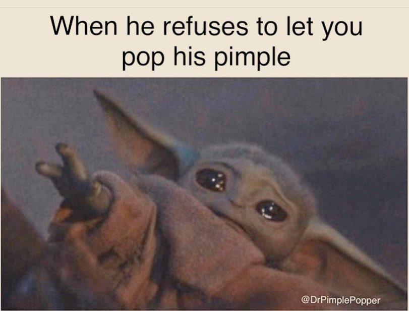 Karmazdesign's tweet image. My favorite thing far. I can definitely relate #pimplepoppers #estheticians #BabyYodameme  #babyyoda @CuteBabyYoda @DrPimplePopper  I love this 😂❤️