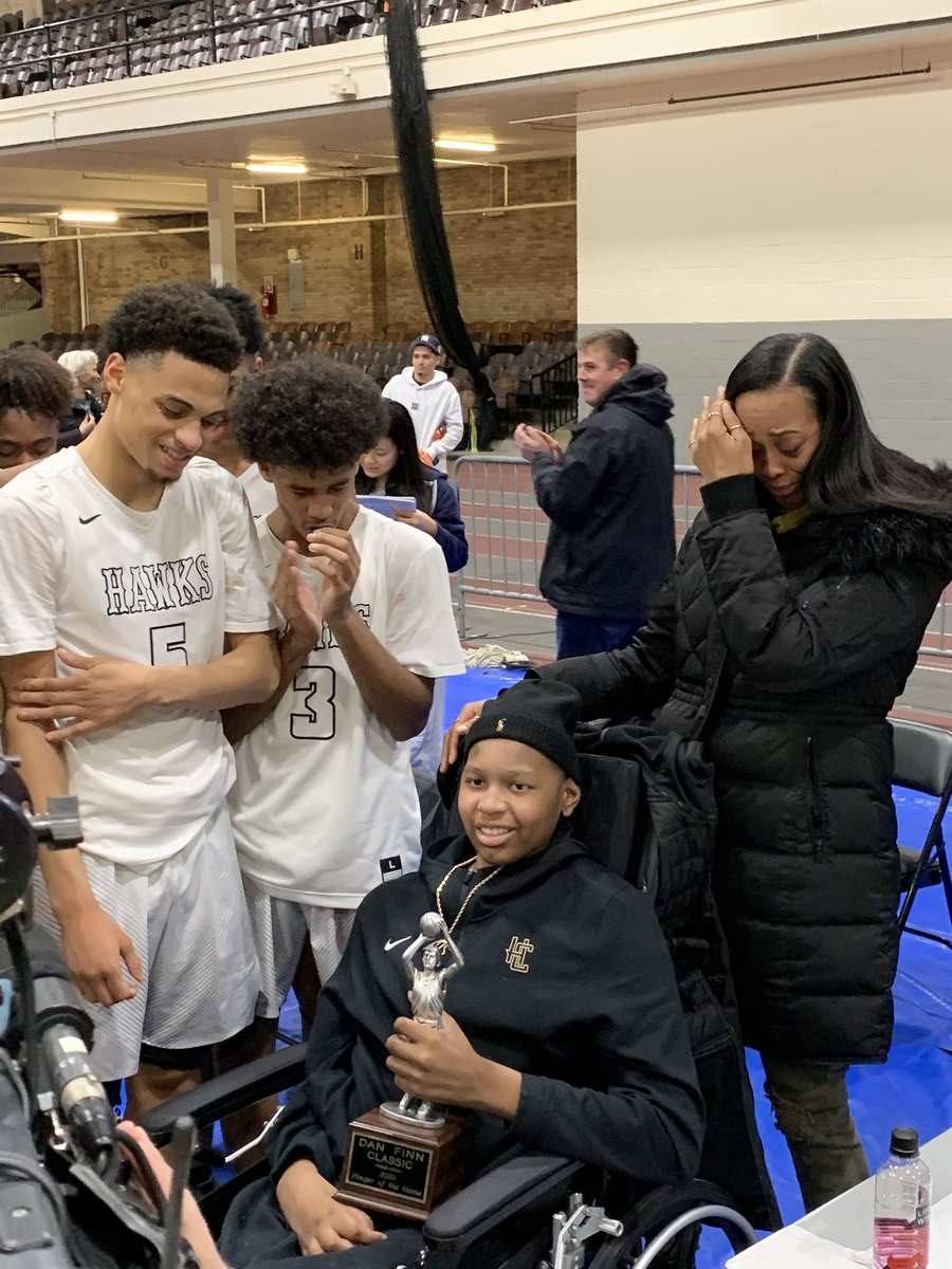 DF14always's tweet photo. In wonderful Dan Finn Classic fashion, the player of the game from @Hudson_Bball goes to Antonio Sellers! Best 6th man in the country #DFC2020 #DF14always #njhoops #biggerthanbasketball https://t.co/eAGbnaSvN8
