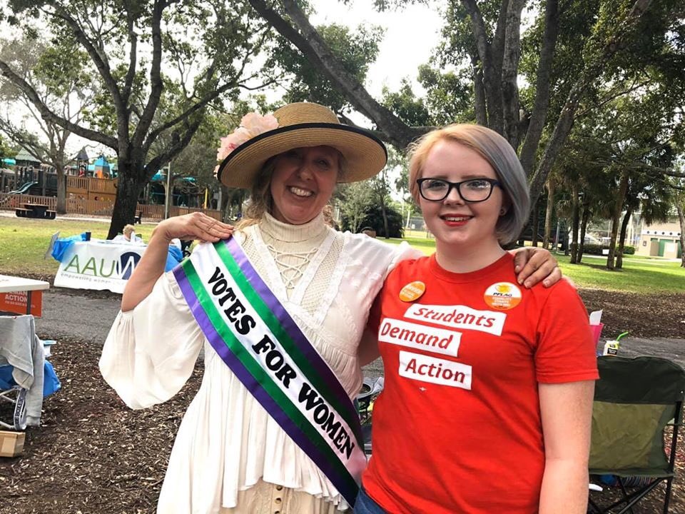 SDA_Naples's tweet photo. Today Students Demand Action Naples tabled at the Naples Women’s March! We got some new members and handed out a bunch of pins and stickers. Our group lead Michaela O’Brien was one of this years speakers as well. We can’t wait to see what the rest of this year has in store! https://t.co/fPq13u0z8m