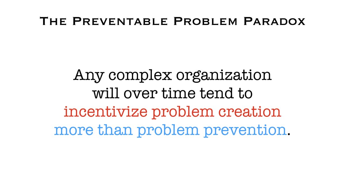 People on Twitter, I present to you the preventable problem paradox: