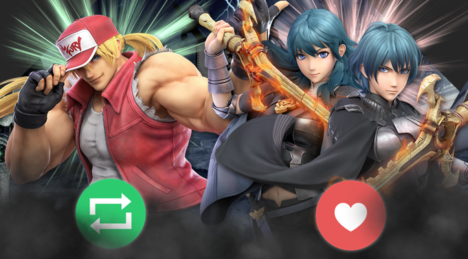 Nintenderos's tweet photo. Nintendo Wars@Twitter: Primeros DLC de Super Smash Bros. Ultimate: Ronda 1: Enfrentamiento 3: Asalto 1:

➡️ RT = Voto para Terry Bogard
➡️ MG = Voto para Byleth

¡Que comience la batalla! - https://t.co/C3zdXk61yc https://t.co/XzspNI82LH