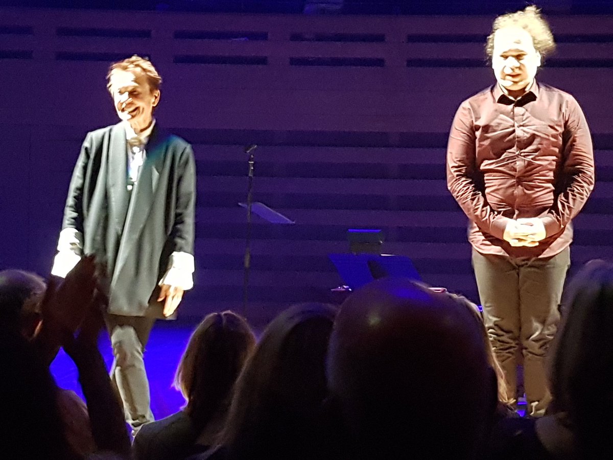 Laurie Anderson (<a href="/OnlyAnExpert/">Laurie Anderson</a>) and collaborator <a href="/rubinkodheli/">Rubin Kodheli</a> after a brilliant show at Koerner Hall. Thanks to friend Ned for inviting me!
