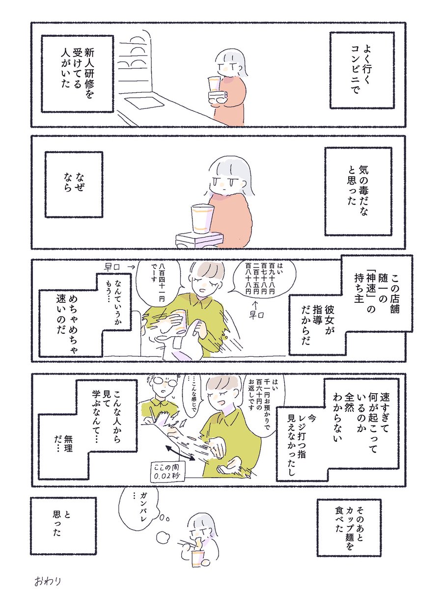 神速のコンビニ店員の話 