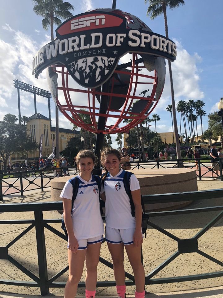 Enjoy the rest of your tournament, Disney and Soccer in the sunshine state! Riley and Rylie never stop competing. #LewisAndClark #026Pride