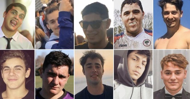 lapeorcita123's tweet photo. #rugbiers
#RugbiersAsesinos mirenles las caras a los ASESINOS de Fernando y no se las olviden... no vaya a ser que los papis paguen,  un juez los largue y se los crucen en la calle.. 
PERPETUA PARA ESTOS ASESINOS https://t.co/yv2X6ZqwdX