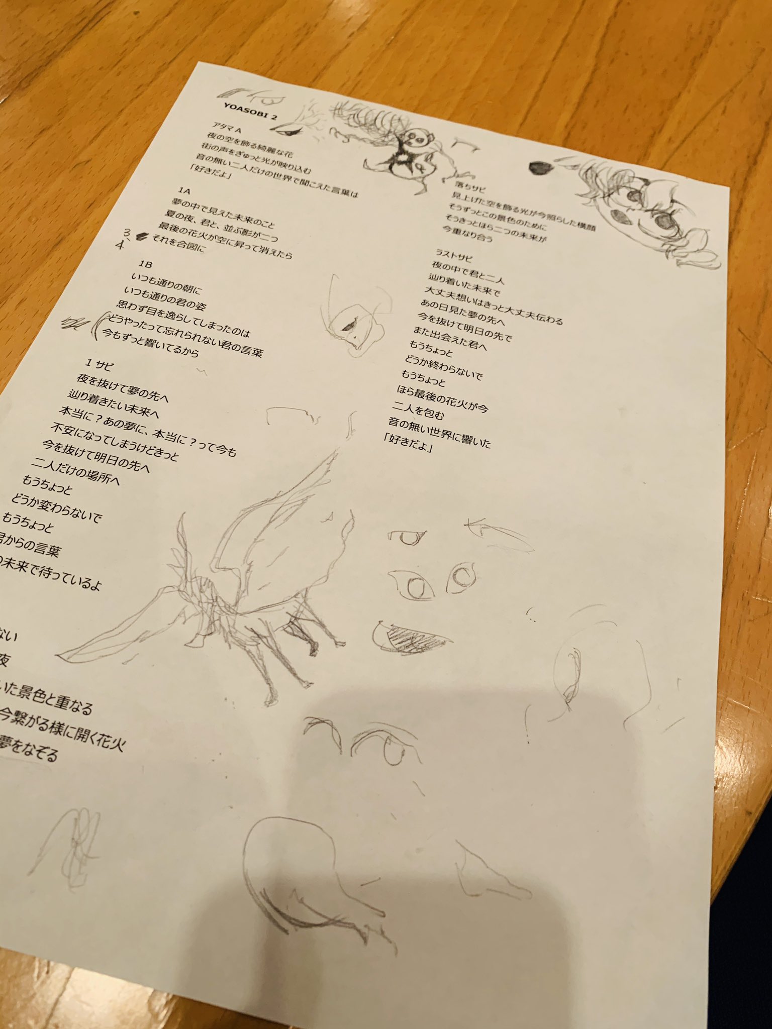 Yoasobi あの夢をなぞって Mv100 000回再生突破 Ayase史上最速 ありがとうございます 画像はレコーディング時にayaseさんが描いていた不可思議なイラスト 解読班 お願いします Yoasobi あの夢をなぞって Yoasobiのヒミツ T Co