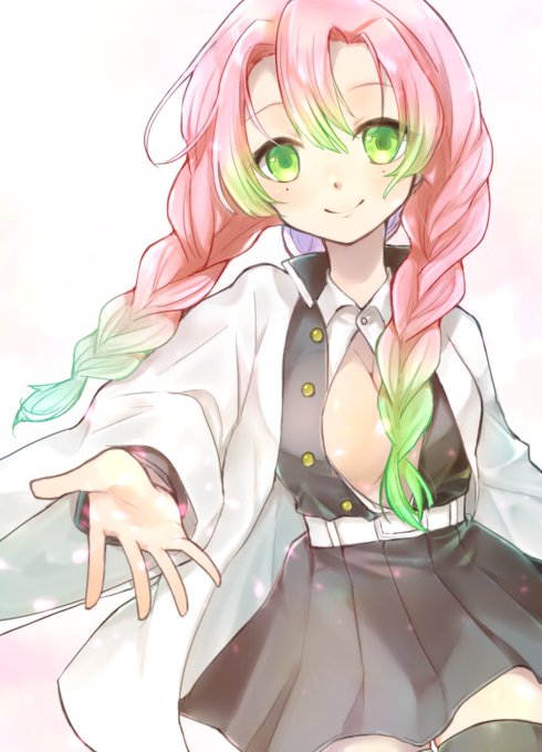 八城さんがTwitterに投稿した甘露寺蜜璃(鬼滅の刃)のイラスト。