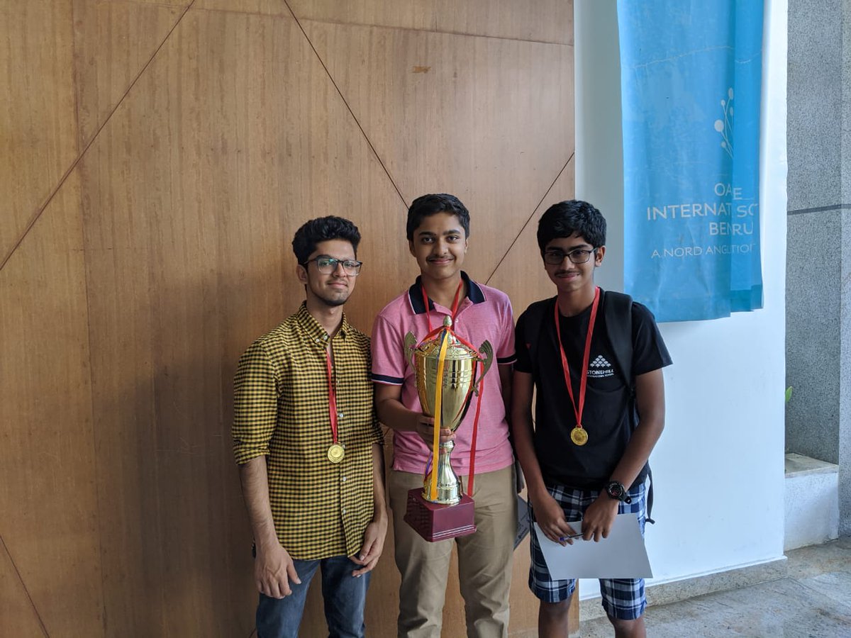 MohammedSIS's tweet photo. Congratulations to Sachin, Krutartha and Shreyas of Stonehill for winning Oakridge hackathon (codefest) and securing first place. We are proud of you.@JoeALumsden @SIS_secondary @BrumsickleBrian https://t.co/VrmCfTKdH3