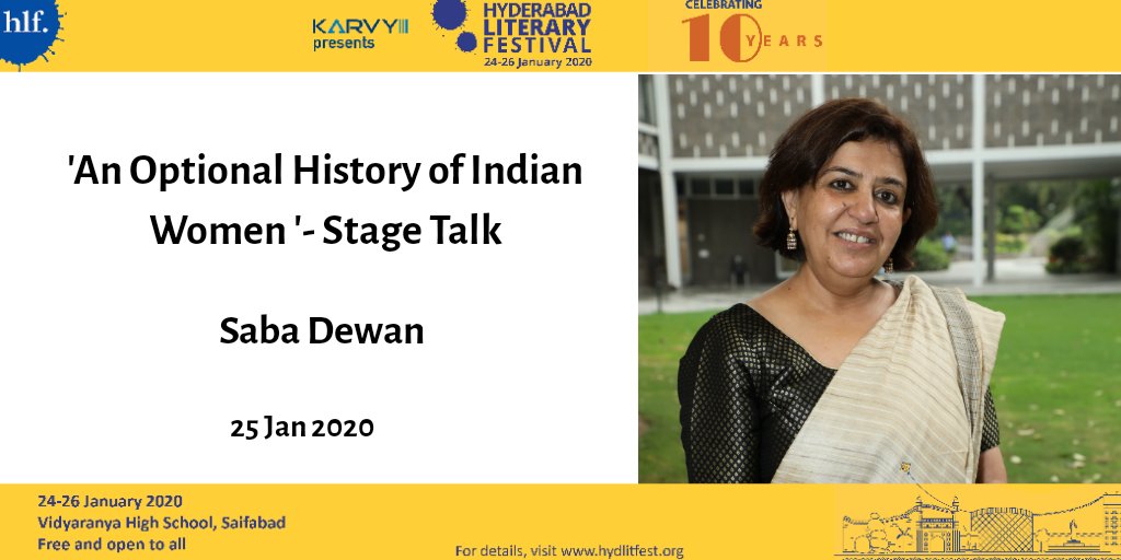 HydLitFest's tweet photo. Paromita Vohra will be in conversation with Saba Dewan to trace some optional histories of women in India—and in some senses, what it means, or doesn’t mean to be an ‘Indian woman’. #stagetalks #literature #culture #indianwomen #hlf2020 #hydlitfest #hyderabad #hyderabadevents https://t.co/m0CZfbMx4d
