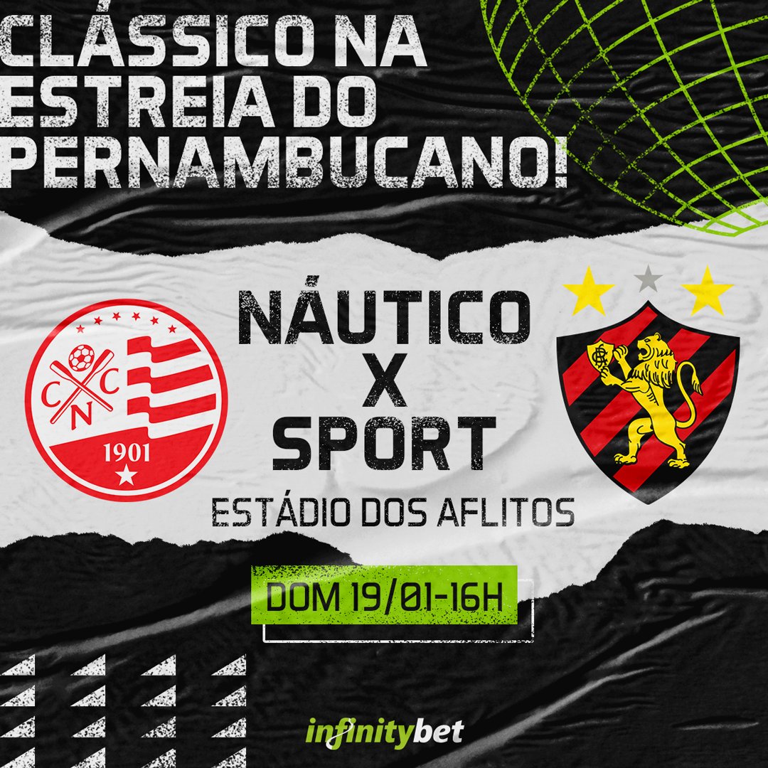 infinitybetof's tweet photo. O Campeonato Pernambucano estreia com um clássico para deixar o torcedor ansioso o domingo todo! Quem aí já apostou e não vê a hora da bola rolar nos Aflitos? 🙋‍♂️

#Sport #Nautico #futebol #aposta #InfinityBet https://t.co/tAvM0yivwv