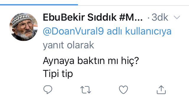Bu moruk imamoğlu na ve eşine hakaret ediyor cevabını verdim beni engellemiş