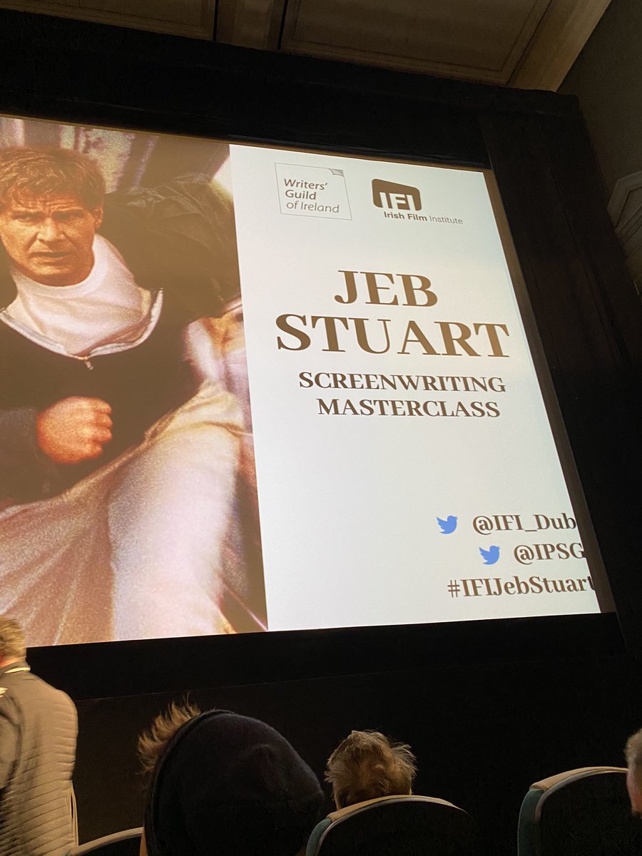 paulfitzsimons's tweet photo. Excited to be in the same room as #screenwritinglegend Jeb Stuart (DIE HARD, THE FUGITIVE) at the Writers Guild of Ireland @IPSG #IFIJebStuart masterclass at @IFI_Dub #100Years100Thrills @artscouncil_ie https://t.co/D1Qp8mDGN7