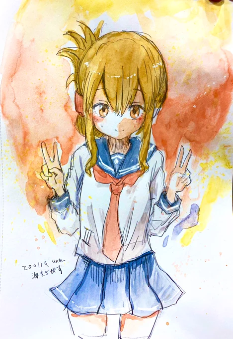 撤収してましたおつかれさまでした
今日はN森さんを真似て水彩でスケプやってみた次第 