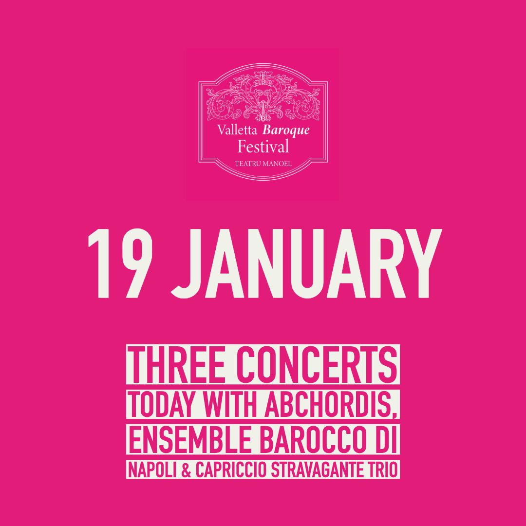 BaroqueFestival's tweet photo. Busy day with 3 concerts by @Abchordis, Ensemble Barocco di Napoli and Capriccio Stravagante Trio. Tickets > https://t.co/lib7eDZKuE
#vbf20 #earlymusic #earlymusicfestival #malta https://t.co/4Mkw5PDfV2