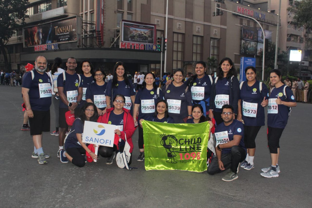 CHILDLINE1098's tweet photo. We are glad to see that we don't walk alone in our quest to ensure happy childhoods. Thank you @sanofi for supporting and running for CHILDLINE India Foundation. #TMM2020 #runexceptional #Childline1098 https://t.co/8fS6S8TUSB