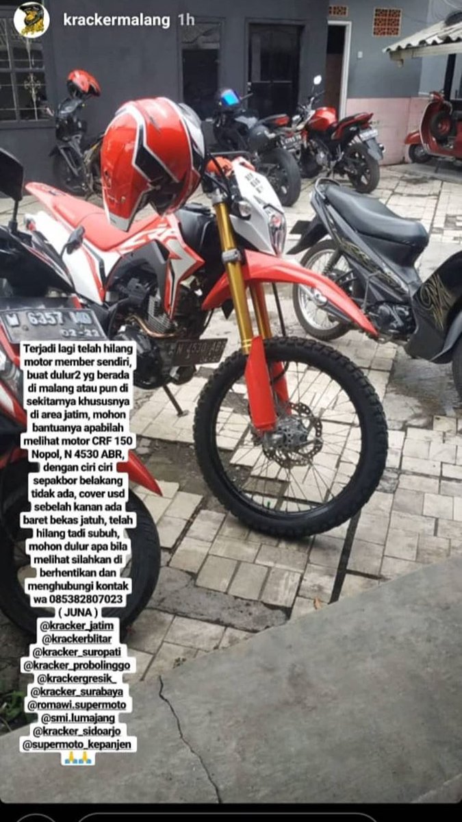 Oktafiaki1's tweet photo. Tolong bantu d Retweet. Dan kalau ketemu dgn motor teman saya sprti d gambar👇🏻 bisa langsung dm. Kejadian hilang di daerah kalpataru dini hari jam 3-4 pagi🙏🏻🙏🏻 https://t.co/nubQbpW0cZ