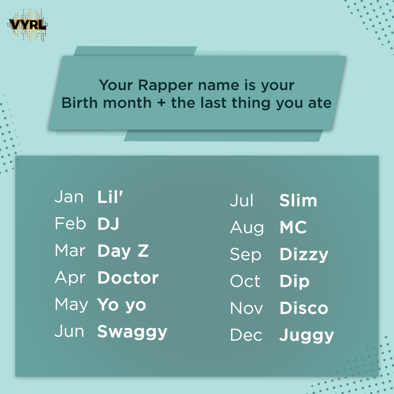 VYRLOriginals's tweet photo. Weβre Swaggy Poha. πΆ πΆ
Because youβll need a street name to be in the Rap-Game. ππ
So, whatβs yours? Comment now!
#RapperName #Rap #Hiphop https://t.co/1UVIsabJSx