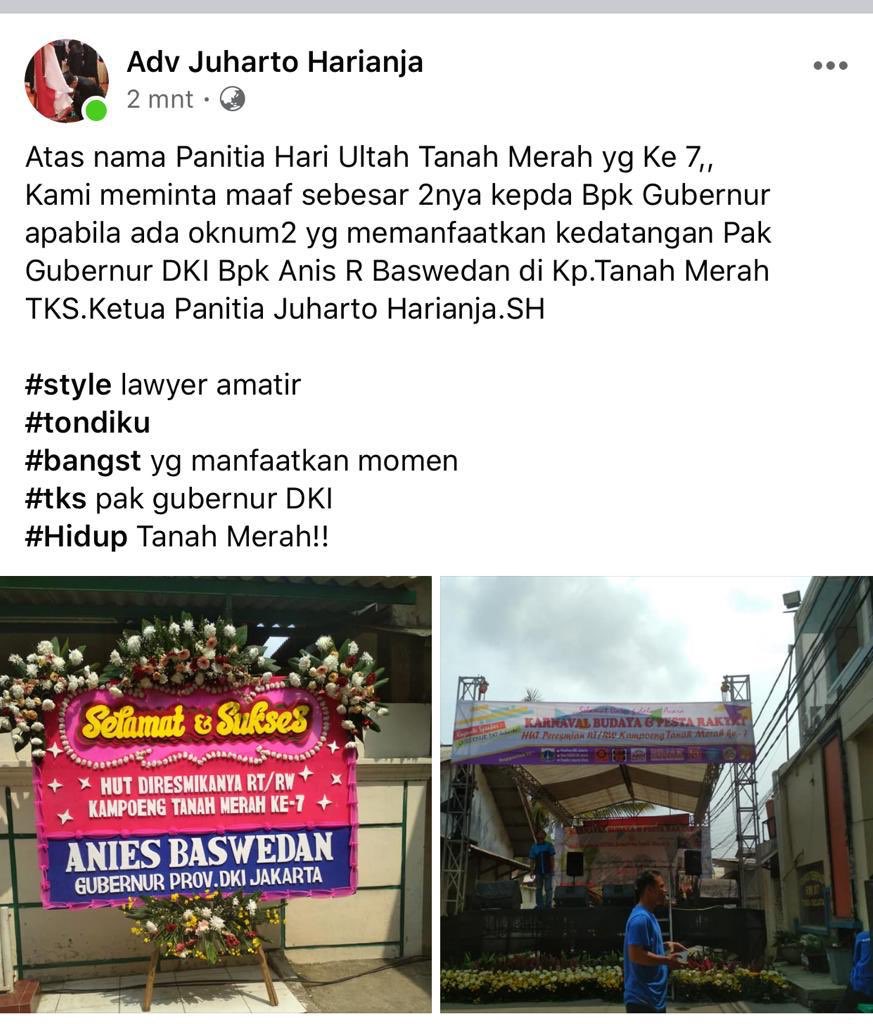 Nih klarifikasi panitia penyelenggara siapa yg menunpang dan menebeng Acara tersebut