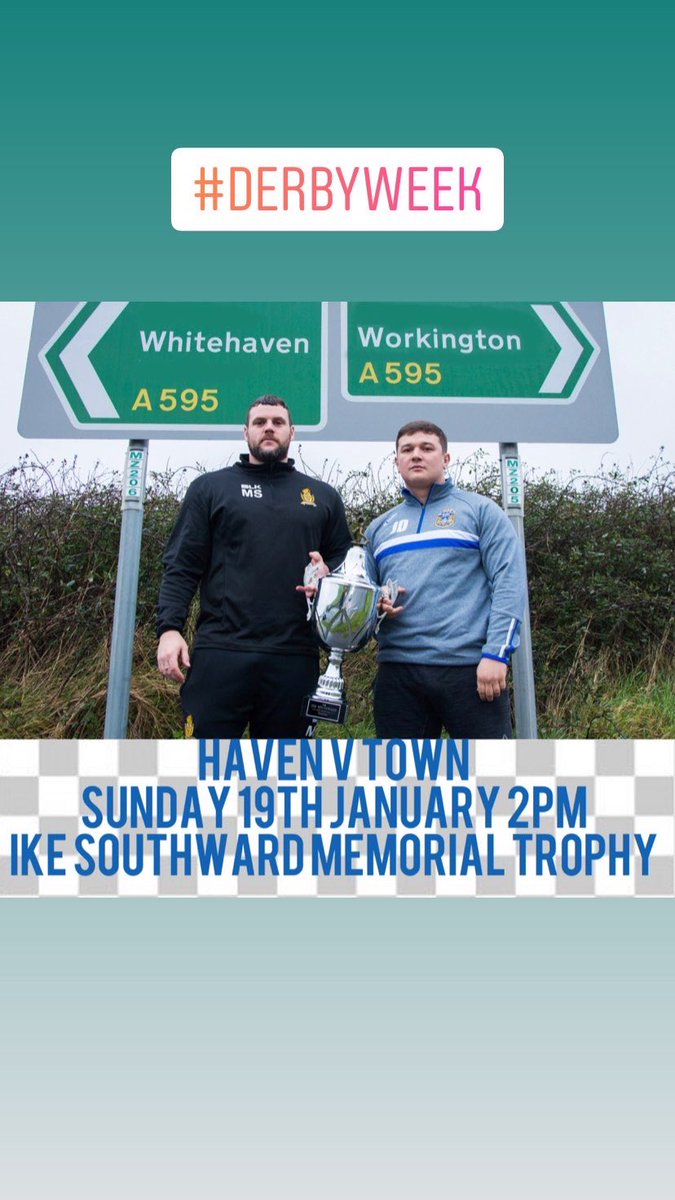 OfficialHavenRl's tweet photo. Psst you, yeah you! 
It’s DERBY DAY! 

We welcome @WorkingtonTown in the Ike Southward Memorial Trophy as we remember a Cumbrian rugby league legend. 

Admission 
Adults £17 - Early Bird Offer £13 before 12pm
Concessions £13 
Under 16’a £5 (free if accompanied with an adult) https://t.co/BarWbx2fwL