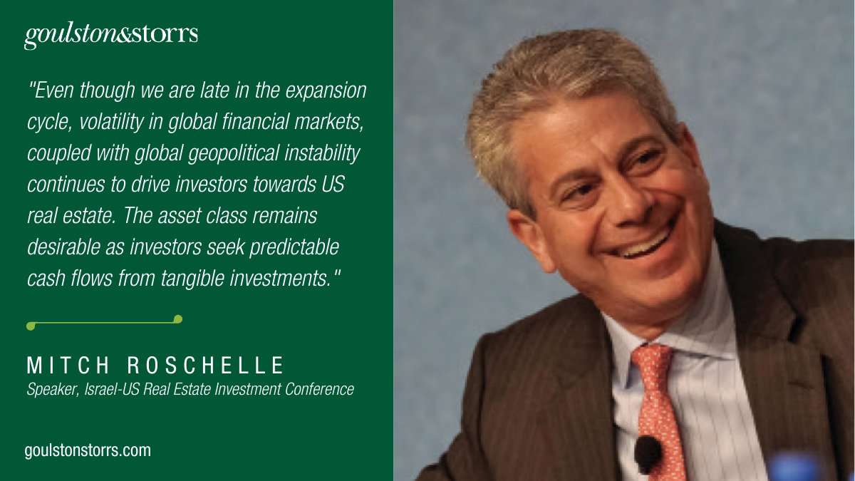 goulstonstorrs's tweet photo. @PwC partner @Mitch_Roschelle will be sharing insights from the 2020 Emerging Trends in Real Estate® report at our annual Israel-US Real Estate Investment Conference in Tel Aviv. Learn more here: https://t.co/TnEhqXaW1j
#ChasingYield https://t.co/fbPYvdq3Df