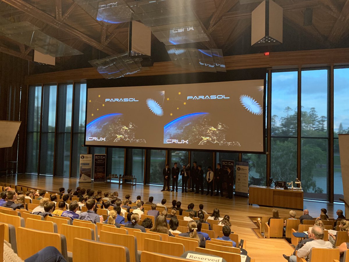 AusSpaceDesign's tweet photo. The penultimate presentation is the company Crux 🚀 with students from St Laurence’s College, Padua College, and Parramatta Marist High School (@parramarist) !
#AusSpaceDesign #ASDC2020 #SpaceSet https://t.co/9ehlcAMrg7