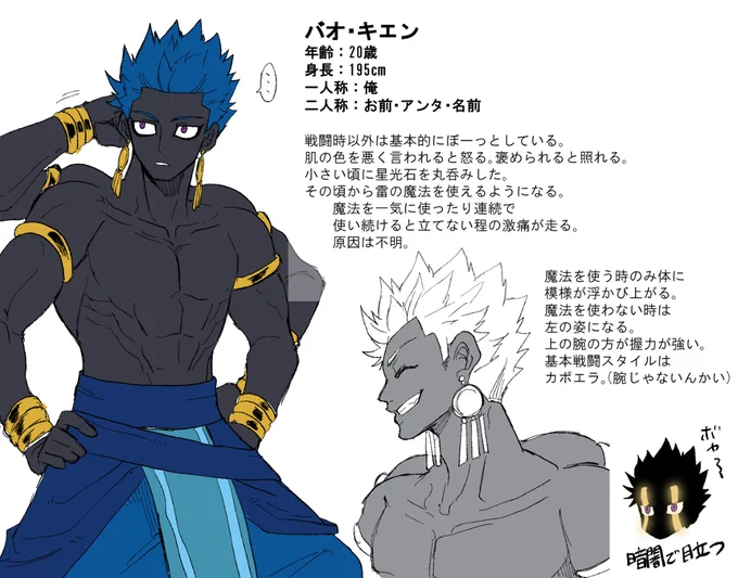 【PSAOS】バオ・キエン【ルナス】 #pixivファンタジアAOS #オリジナル #PFAOS人物名鑑 #ルナス #【ラクハナダ】  