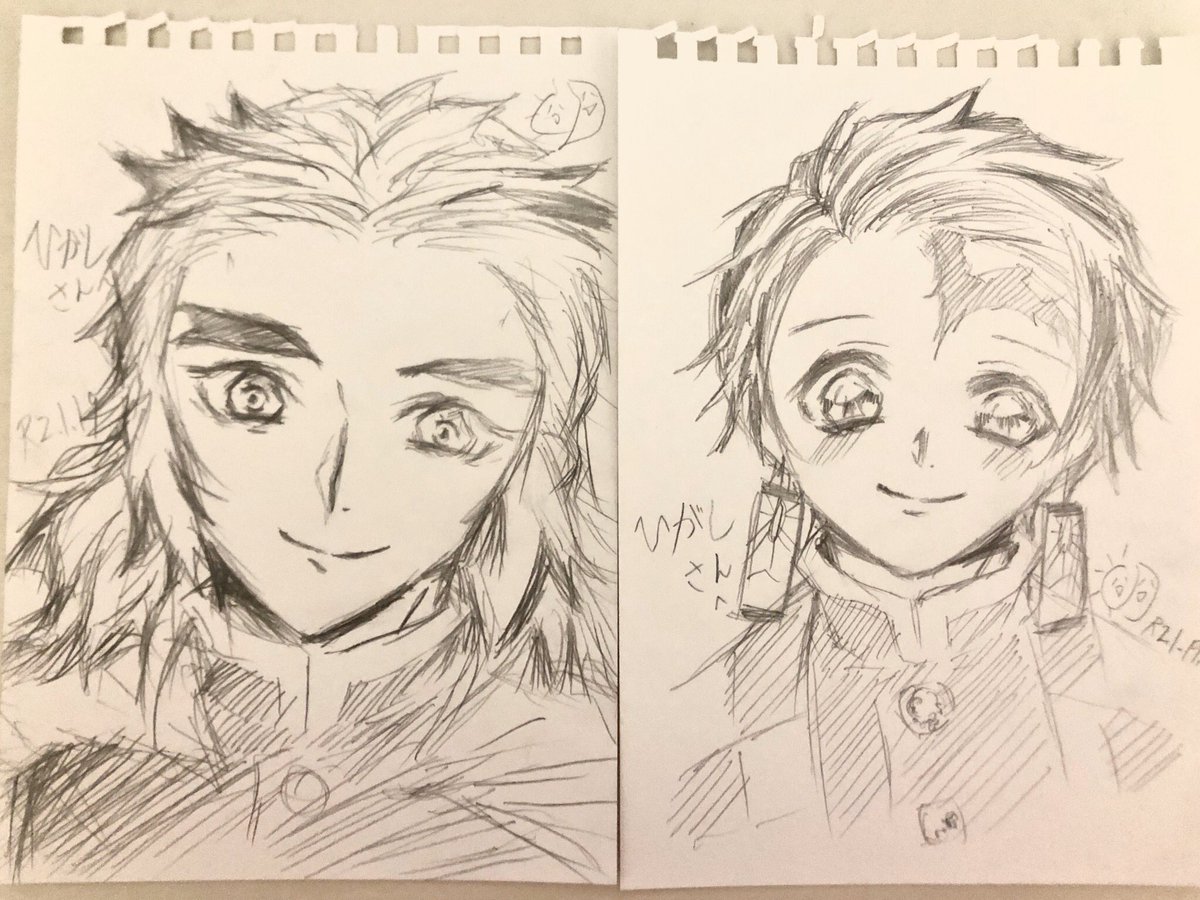 日月さん(@tukihihi18 )から生絵を頂きました!強欲にも2枚も頂き、大浮かれです〜!リアルに筆が早くて、感動しました😭💕ありがとうございます! 