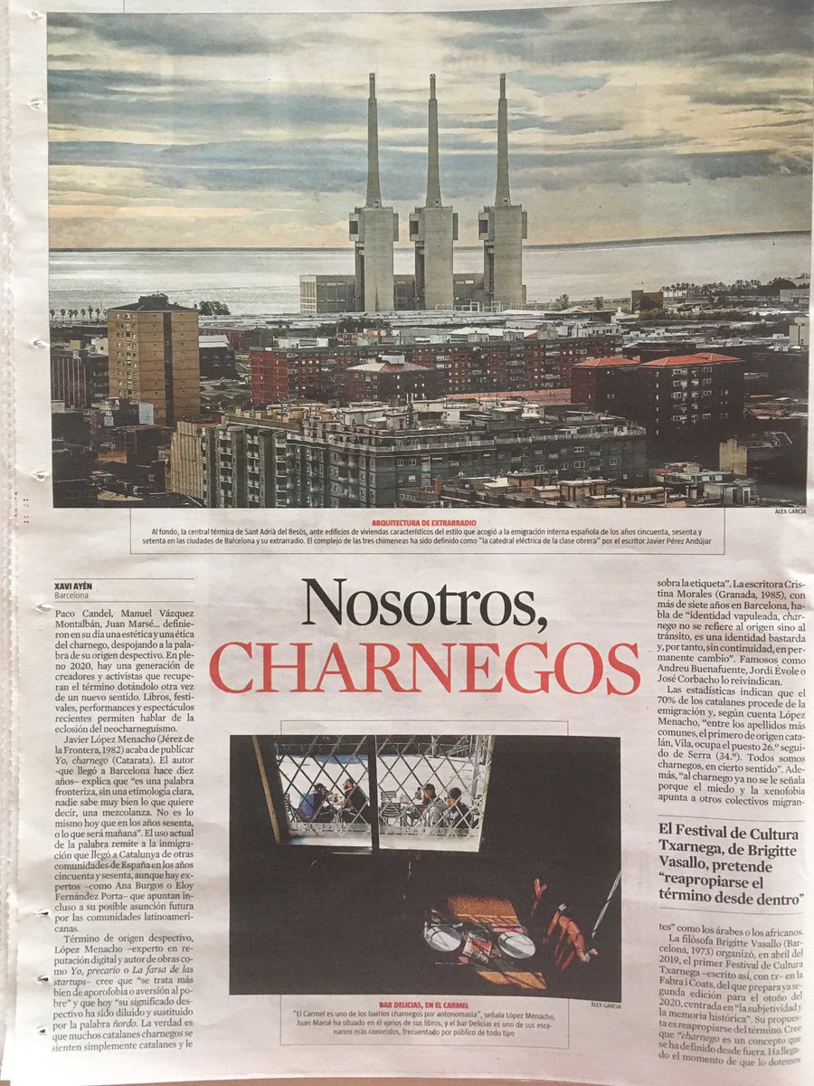 LopezMenacho's tweet photo. Hoy, en @LaVanguardia, @xaviayen dedica al nuevo charneguismo un reportaje muy importante para mí. 

Yo, charnego (@CatarataLibros) y el festival Cultura Txarnega de @La_Vasallo como muestra de un nuevo imaginario colectivo.

Sobre la clase obrera migrante
https://t.co/01LXe6nknA https://t.co/c9mf7QFUOH