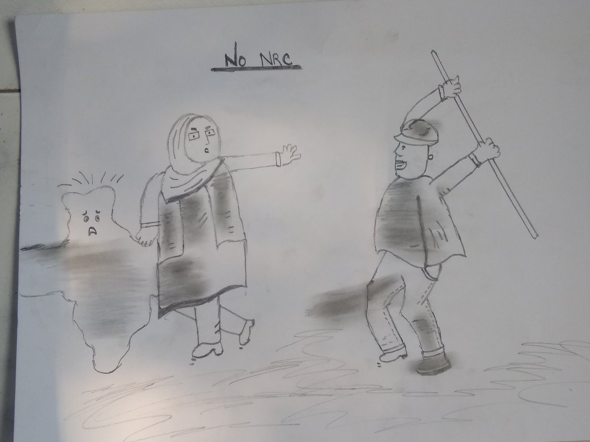 sumonseng's tweet photo. Some pictures need to be displayed in social media which may depict how children are reacting to #CAA_NRC_NPR &amp; how do they conceptualize " My India "  theme 4 today's #SitAndDraw at #ParkCircus on the 13th day .
They even drew #JamiaProtests .
It was an wonderful experience 2/2 https://t.co/3MRHXyYA2B