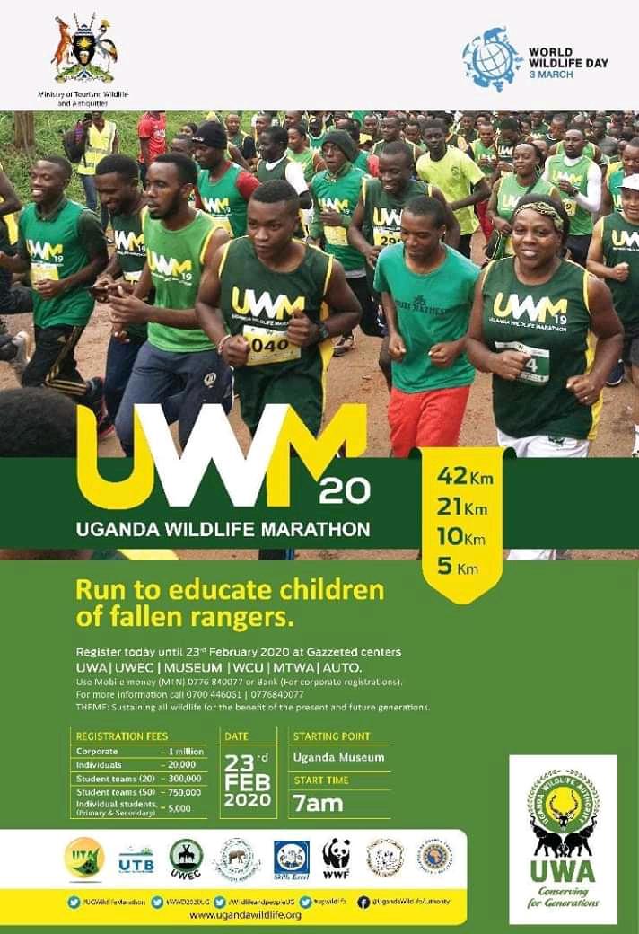 The theme hasn't changed this year.

Get your body ready and fit to participate in the Uganda Wildlife Marathon. Mark your calendars.😉