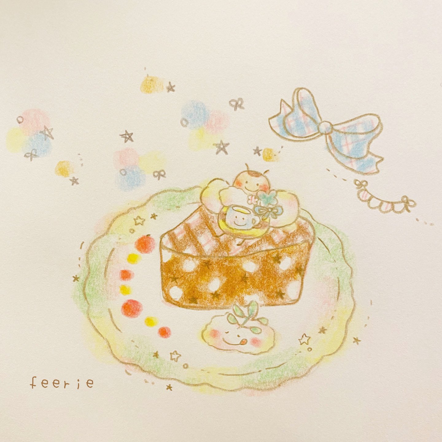Feerie シフォンケーキの上でお昼寝したいし ガトーショコラに座って ホットミルクを飲みたい おいしいものを食べたときや かわいいお店を見つけたときに 頭に浮かぶのは なかなか会えないだいすきな子ᙏ 今年は一緒に カフェに行けますよう