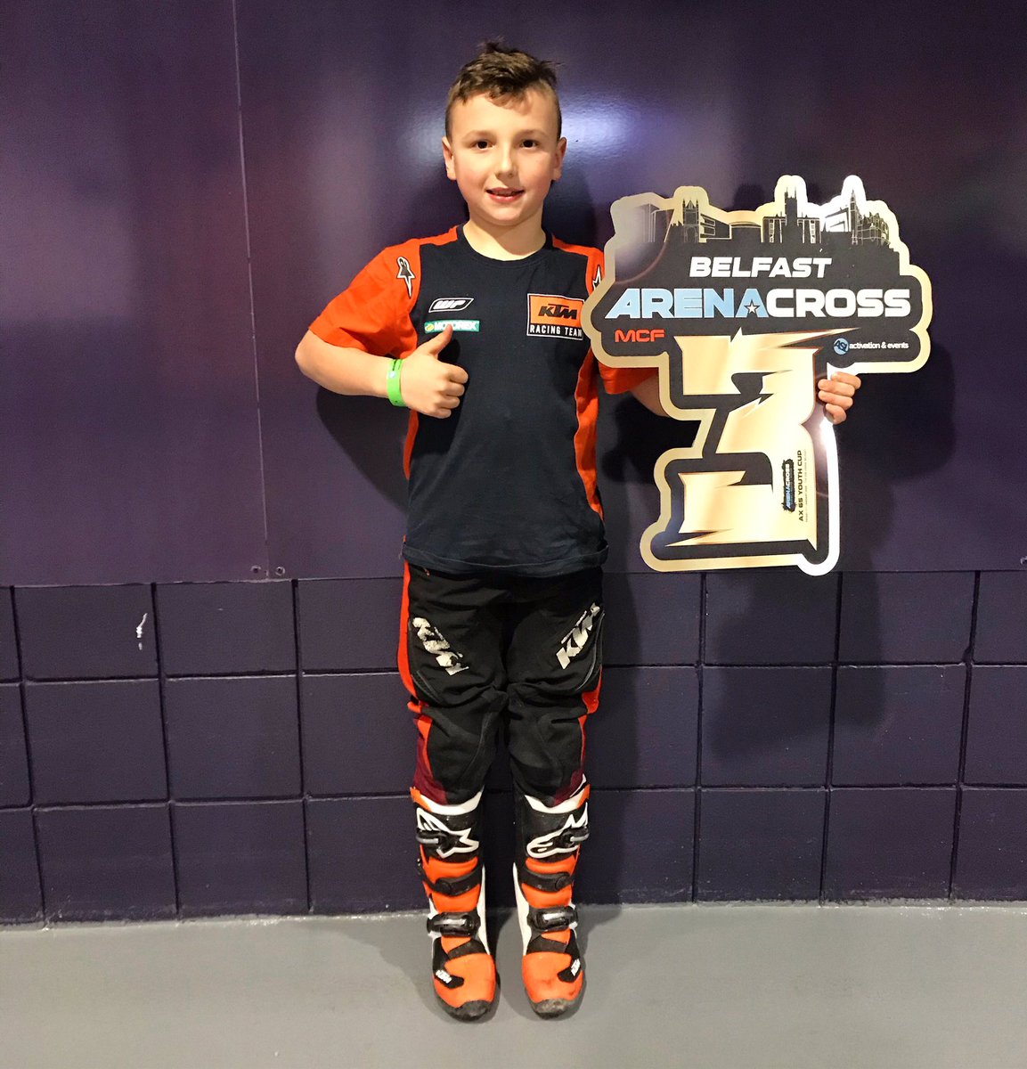 It’s been a busy weekend at in. Belfast for round 1 and 2 of <a href="/ArenacrossUK/">ArenacrossUK</a>. <a href="/JuddOrangeBrig/">Judd Orange Brigade</a> Robbie Daly came away with a 3rd and a 2nd on his KTM SX 65

#KTM #ReadytoRace