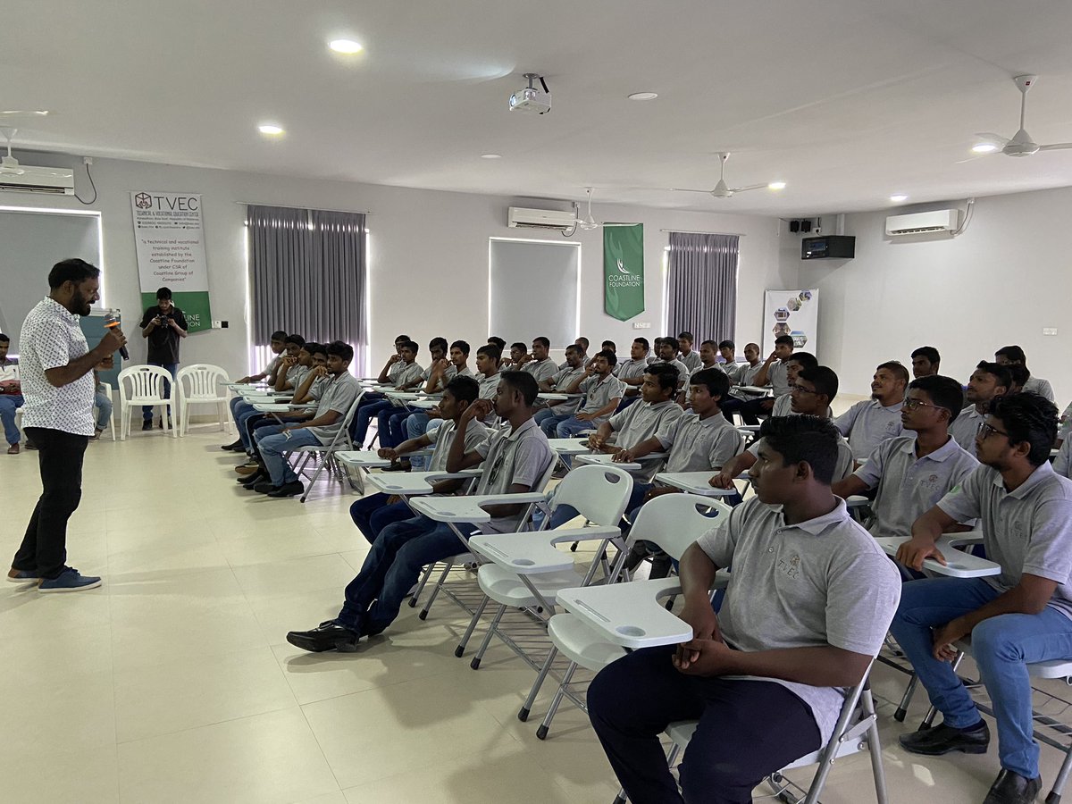 Introductory meeting for the 50 students, sponsored by Coastline Foundation, to study at <a href="/TVEC_mv/">TVEC</a> ‘s fourth batch of level 3 programmes in Engine Repair, Electrician, and AC and Refrigeration.